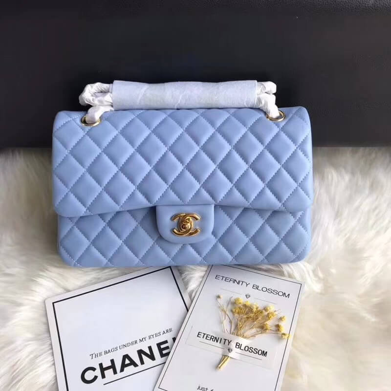 Chanel 1112 Blue Medium Size 2.55 Lambskin Leather Flap Bag