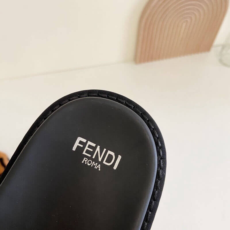 Fendi FF Fur Pool Slide Sandals F125