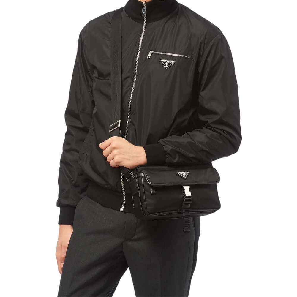 Prada Nylon Cross-Body Bag 2VH074 Black