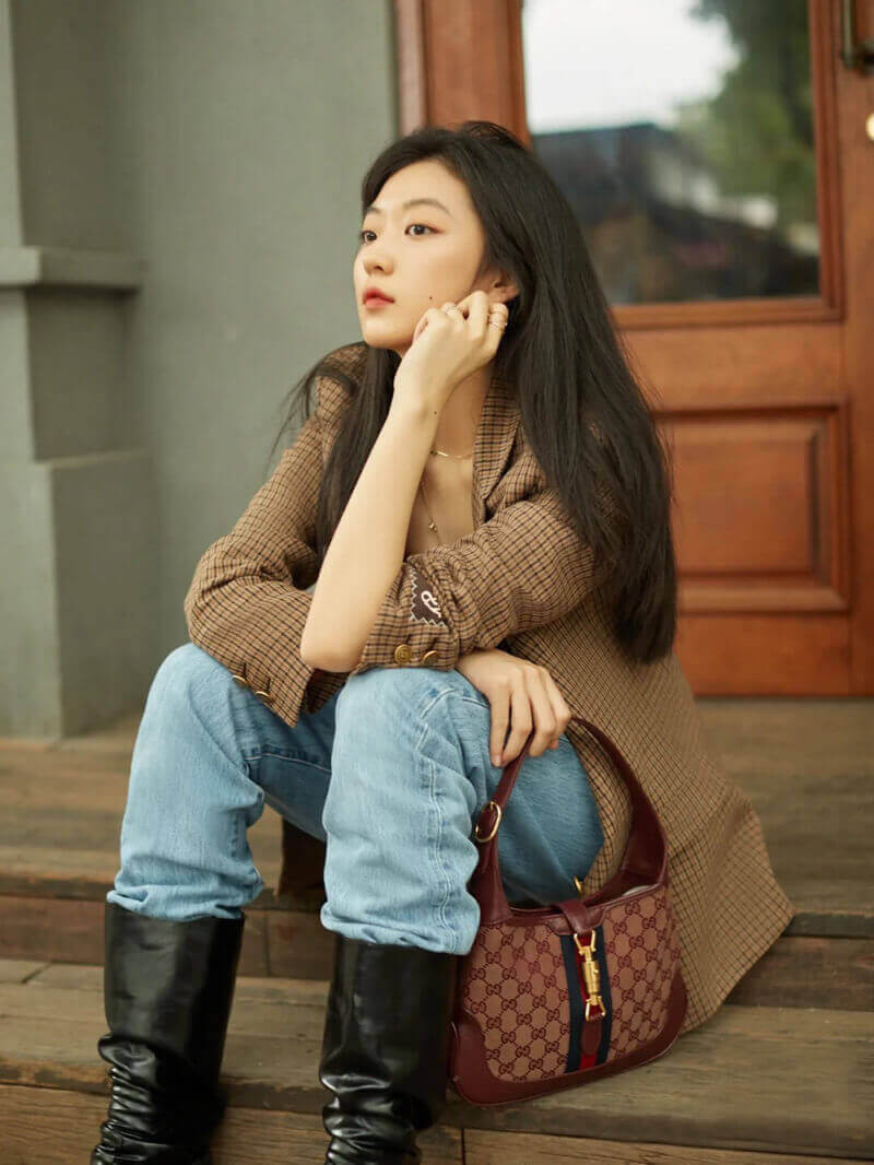 Gucci Jackie 1961 Small Shoulder Bag 636706 in Burgundy GG Canvas