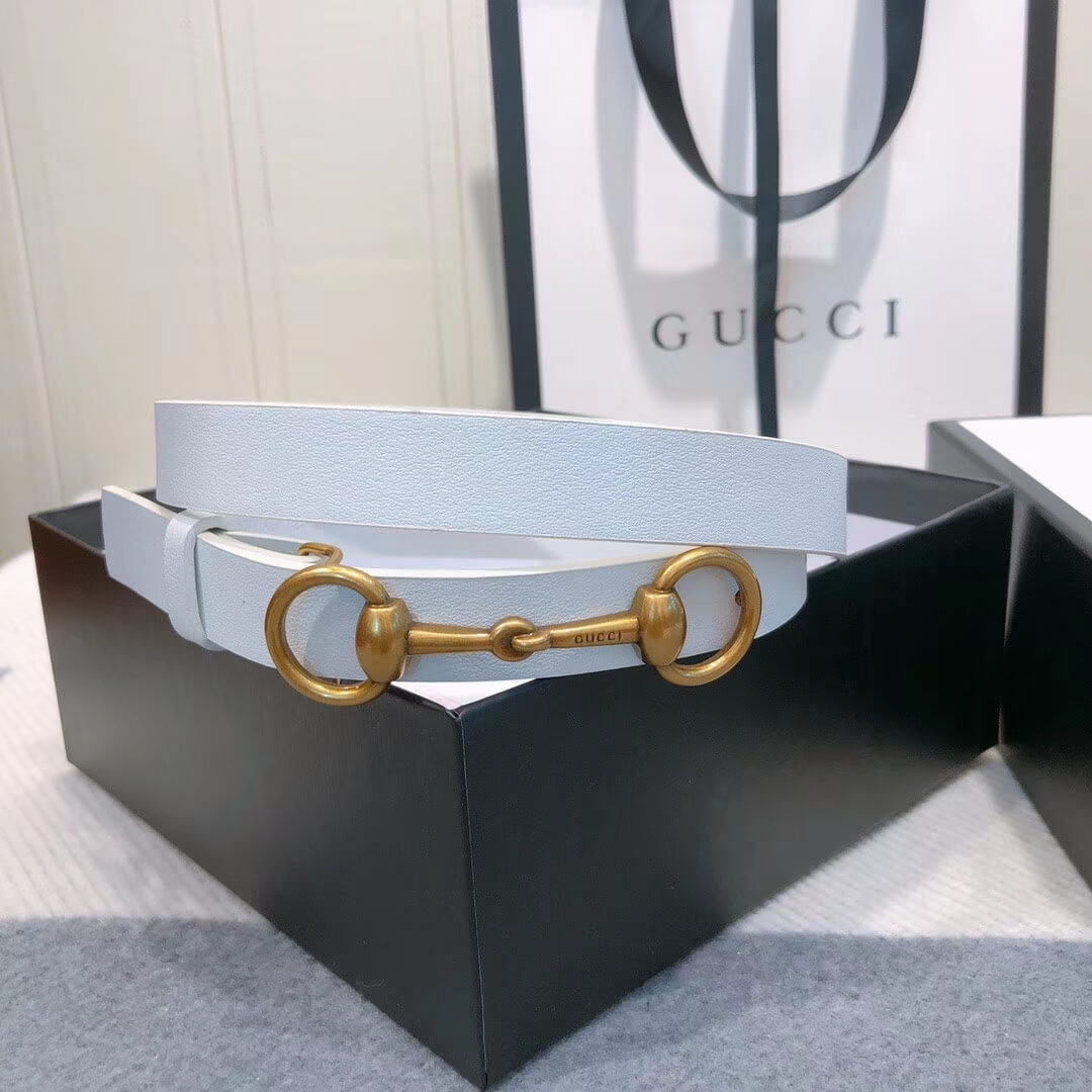 Gucci 20mm Leather Belt With Horsebit 600636
