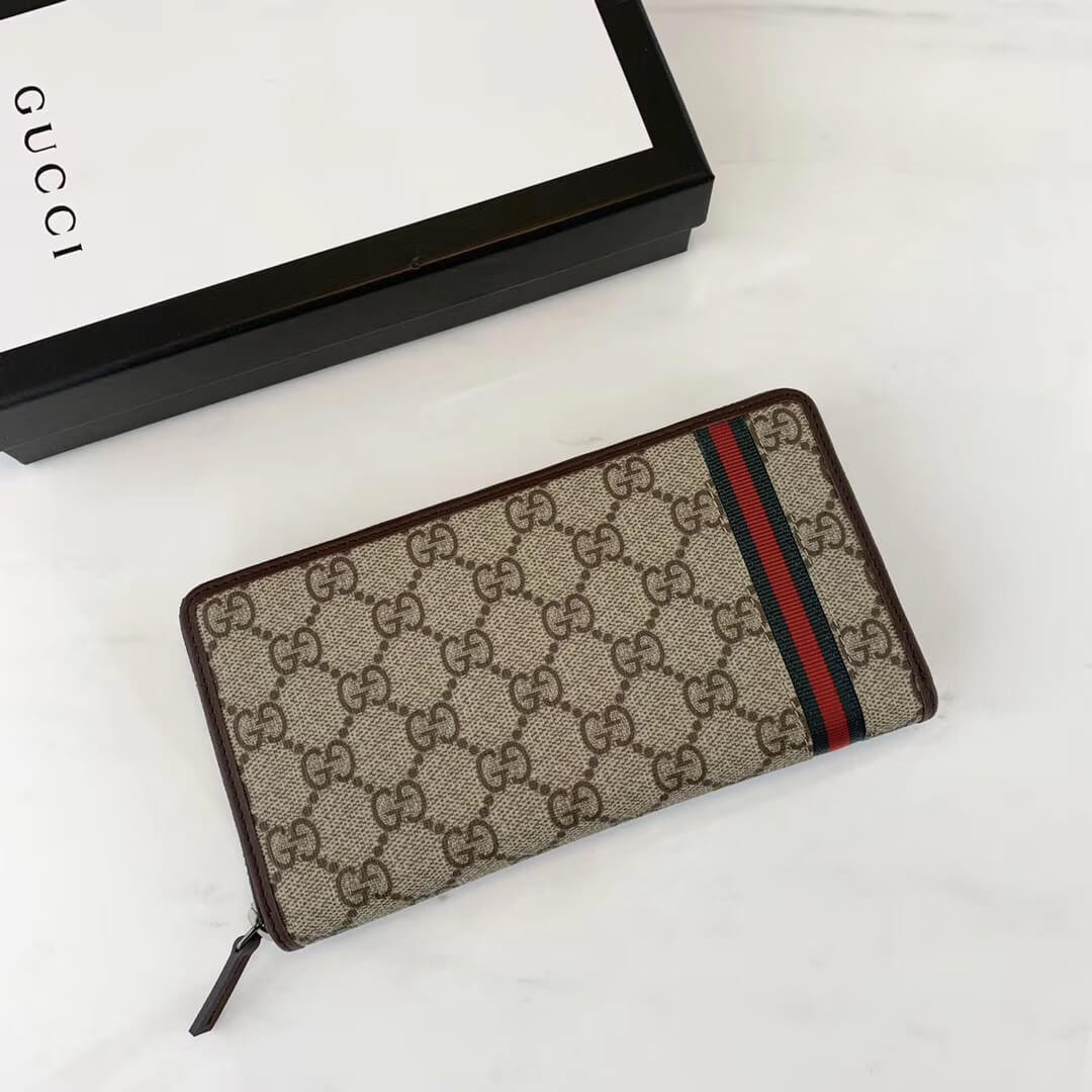 Gucci GG Supreme  Zip Around Wallet 291105