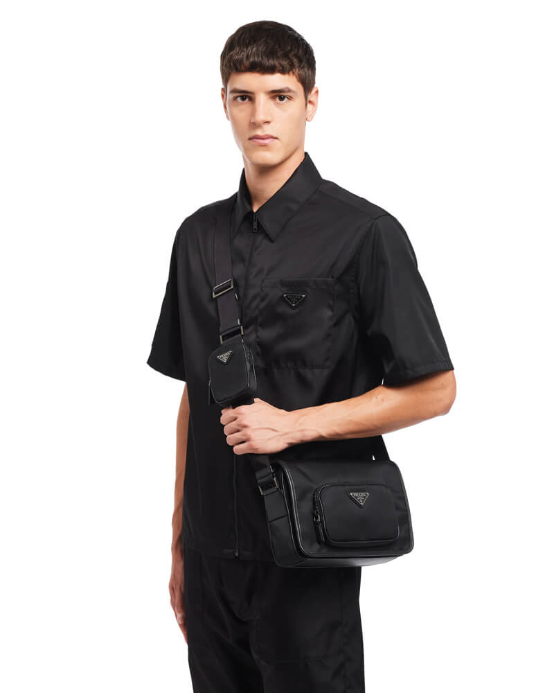 Prada Re-Nylon and Saffiano Leather Shoulder Bag 2VD041