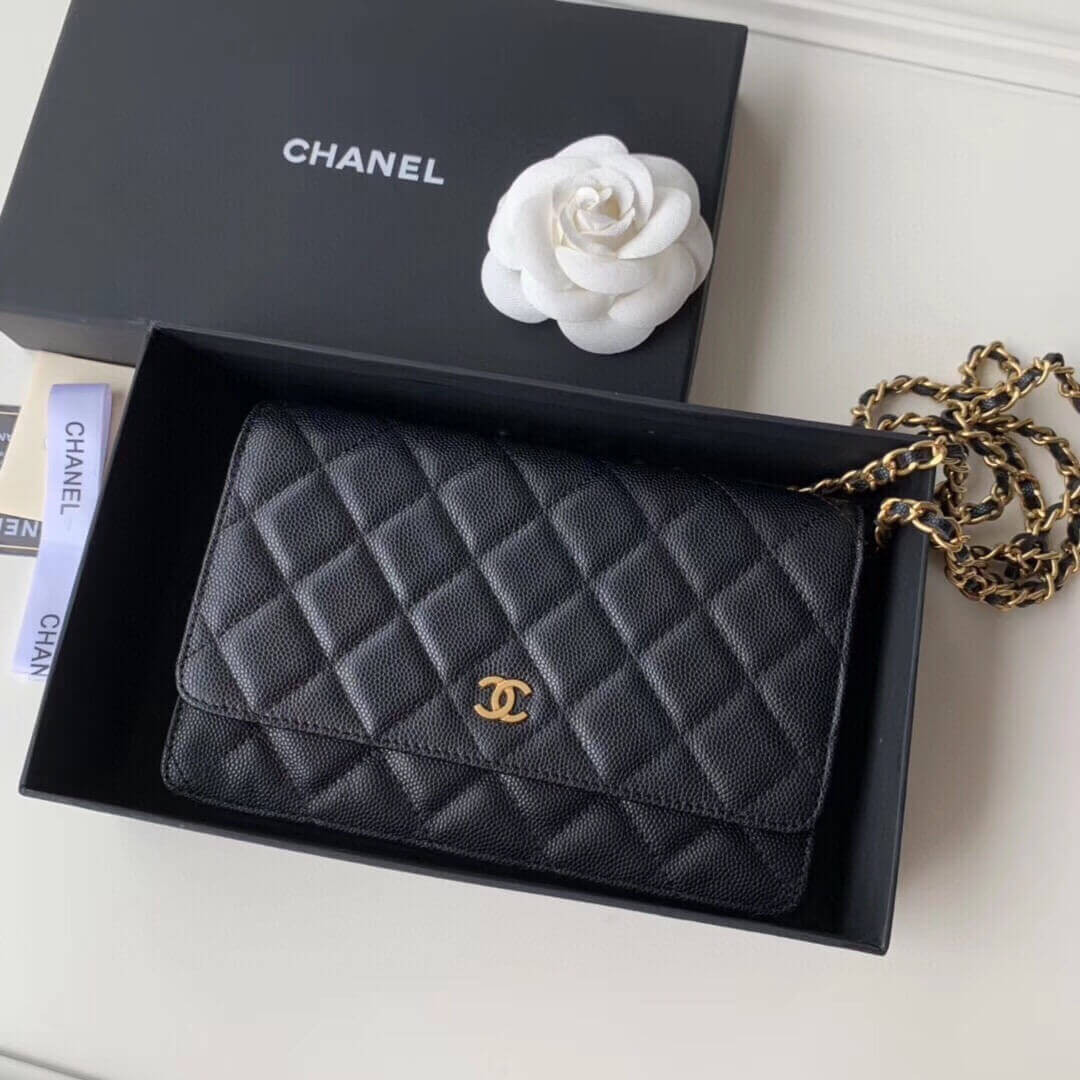 Chanel Caviar Quilted Wallet On Chain Woc A33814
