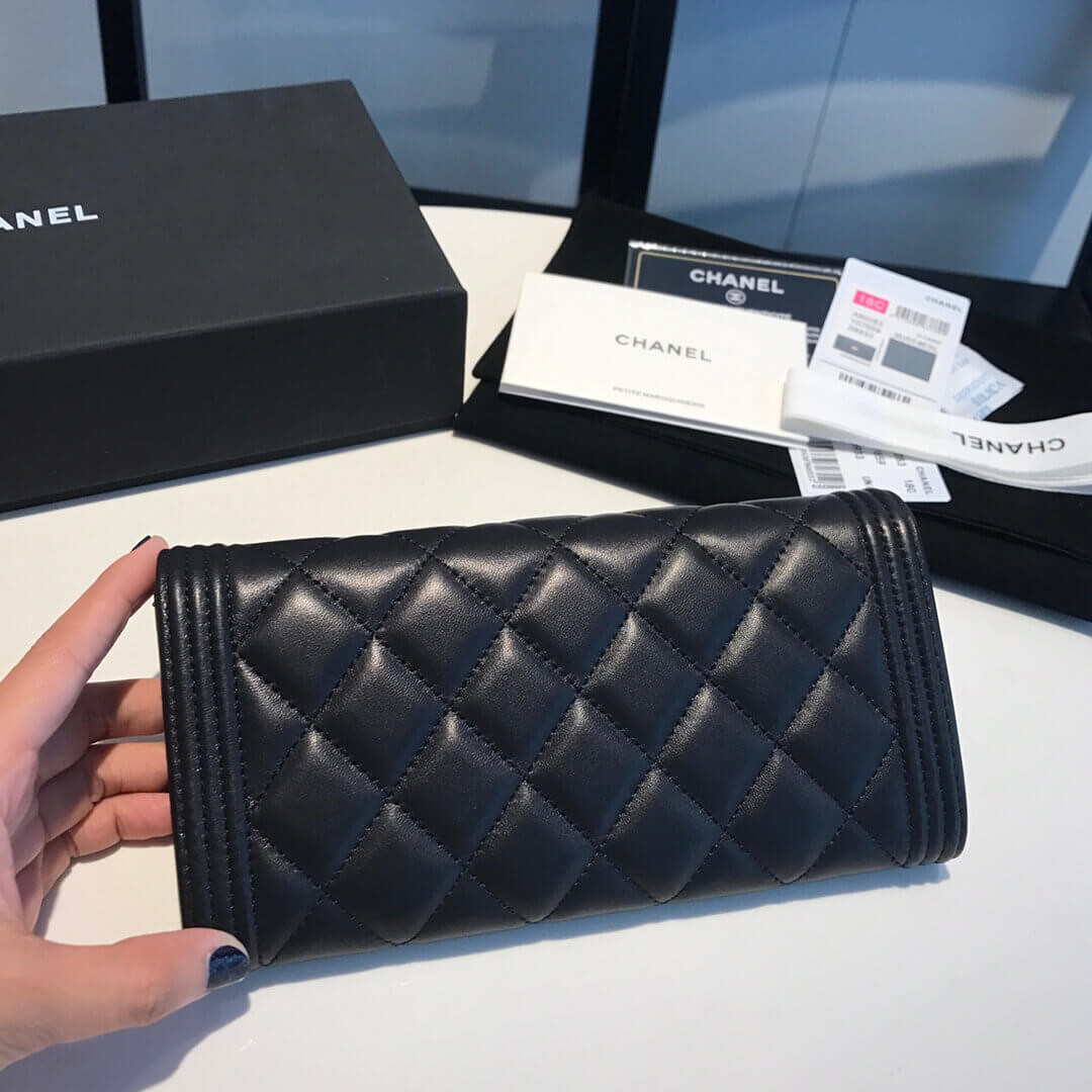 Chanel Lambskin Leboy Flap Wallet A80283