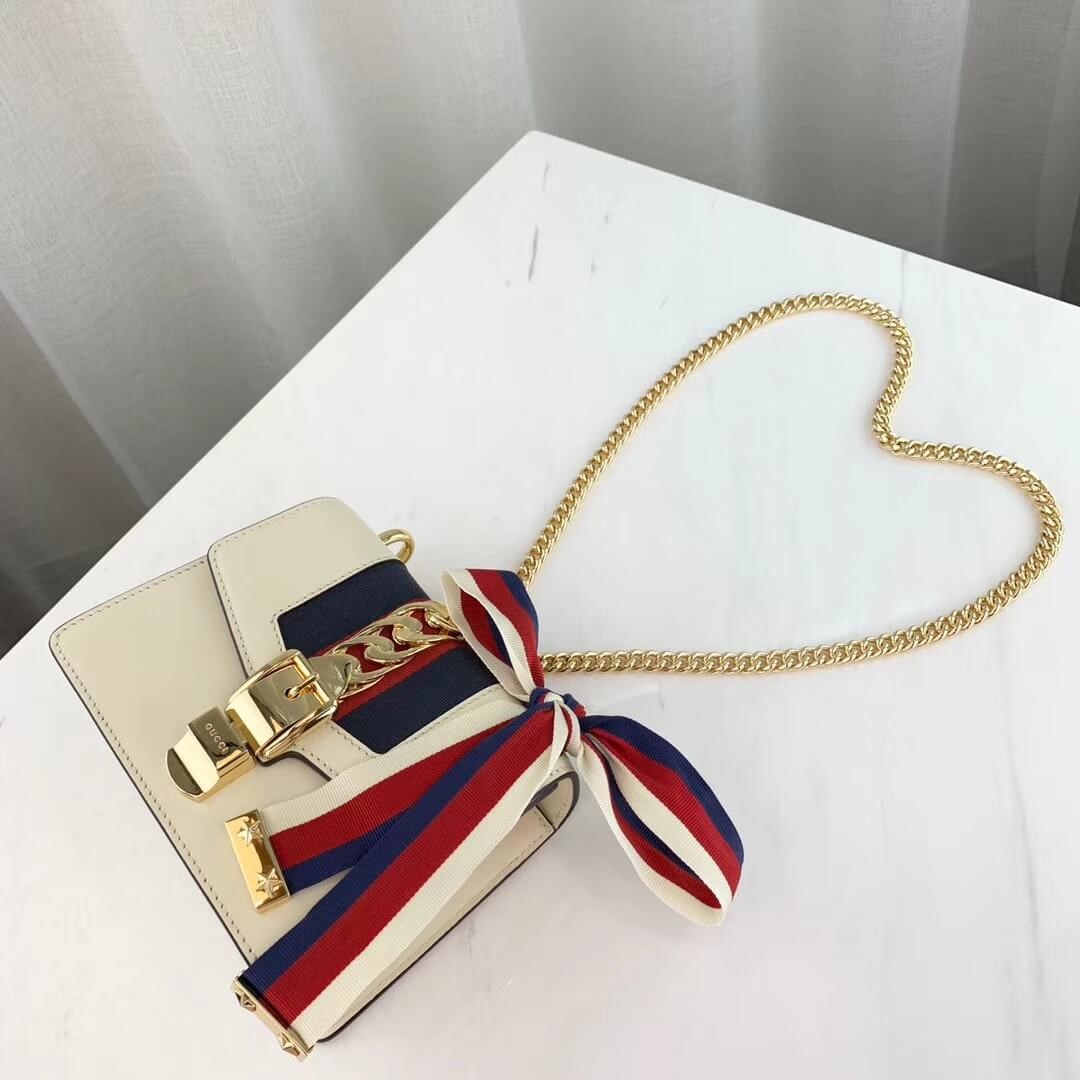 Gucci Sylvie Leather Mini Chain Bag 431666