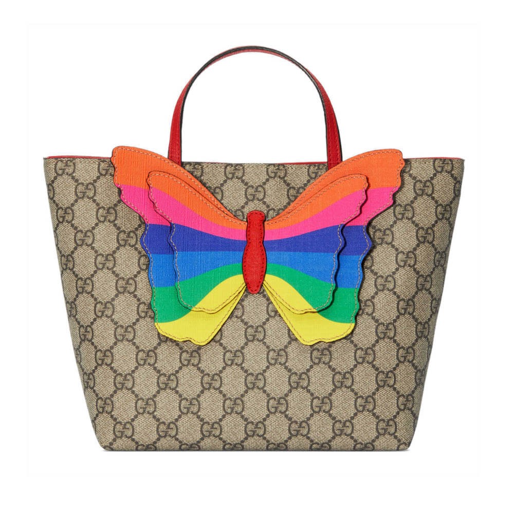 Gucci Childrens GG Tote With Rainbow Butterfly 550768