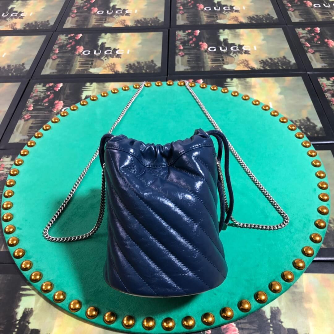 Gucci GG Marmont Mini Bucket Bag 575163 Blue