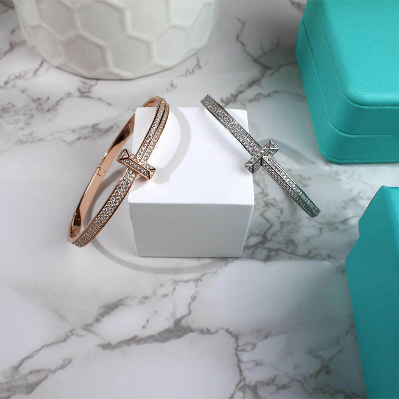 Tiffany & Co T1 Wide Diamond Hinged Bangle 11520