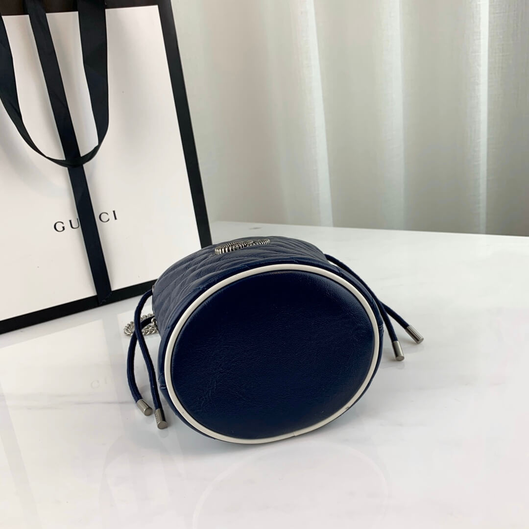 Gucci GG Marmont Mini Bucket Bag 573817 Blue
