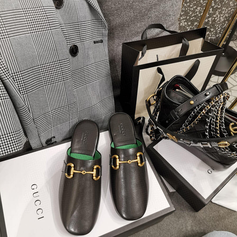 Gucci Leather Slipper 604075 Black