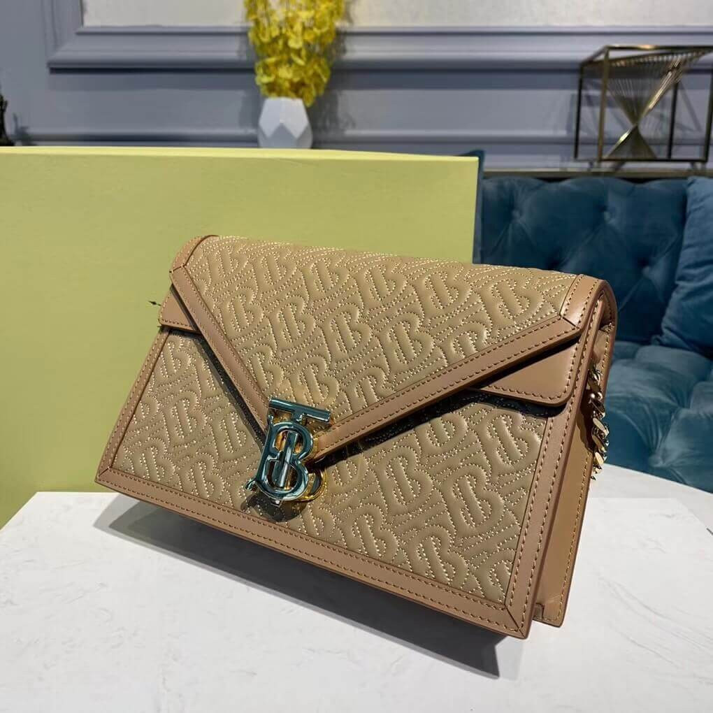 Burberry Small Quilted Monogram TB Envelope Clutch 80159801