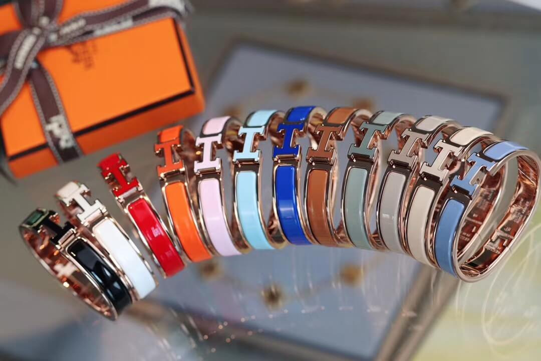 Hermes Narrow Clic Clac H Enamel Bracelet