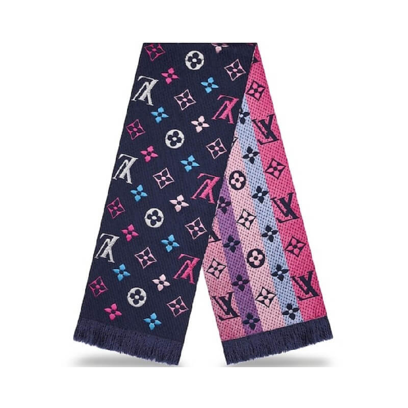 Louis Vuitton Logomania Rainbow Scarf M70899 Navy Blue