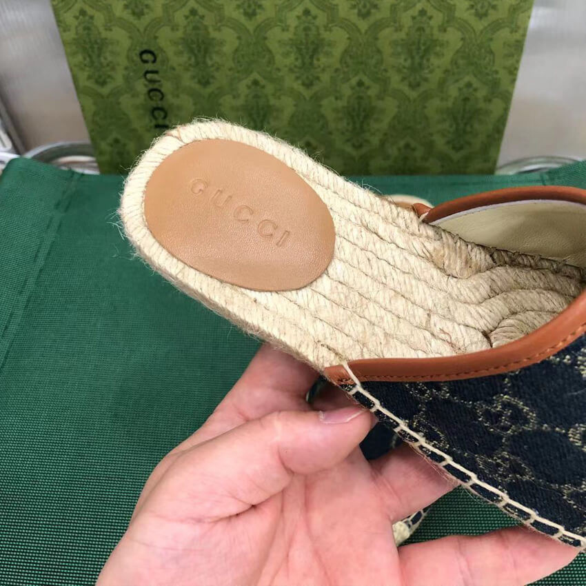 Gucci Jacquard GG Denim Slipper
