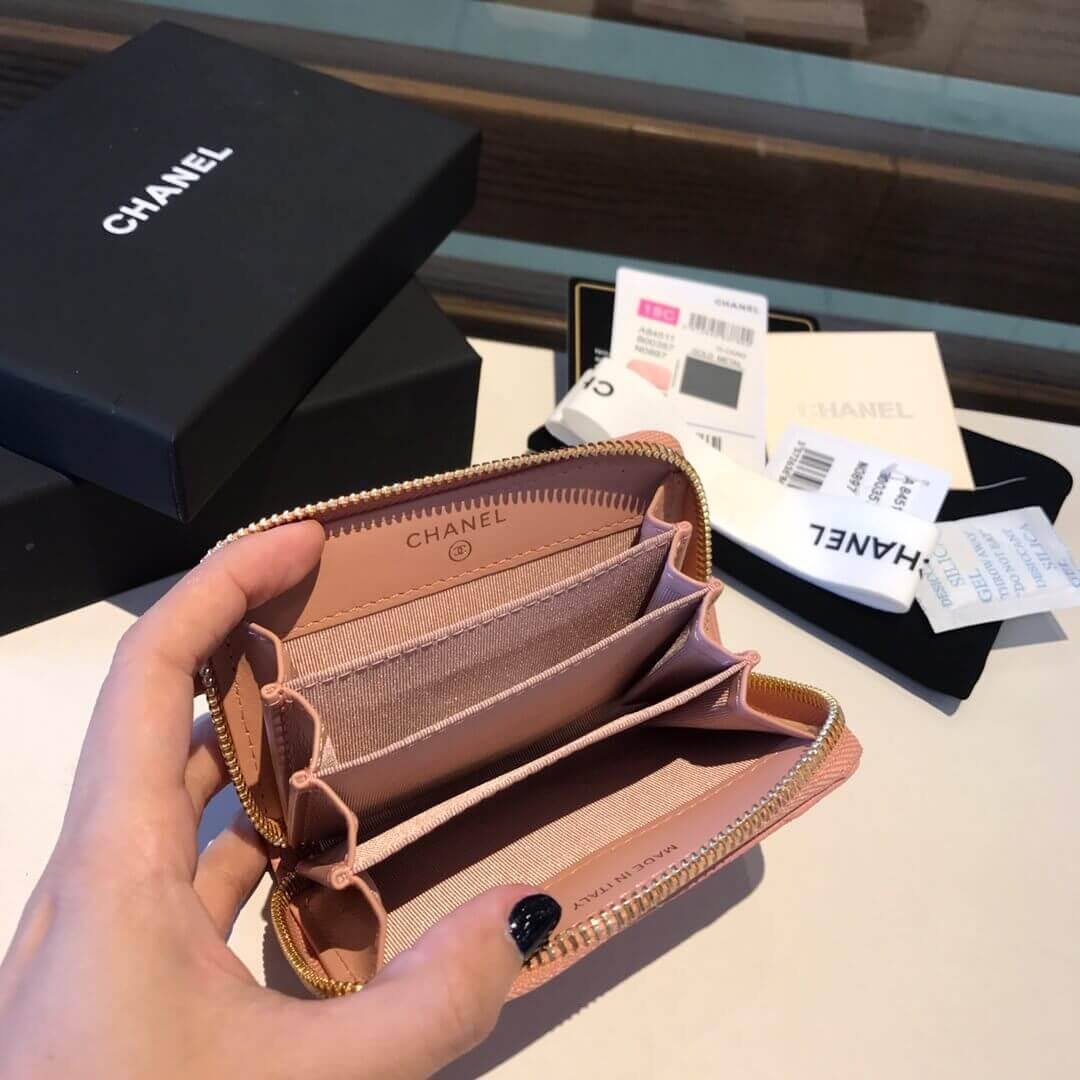 Chanel Grainy Calfskin Classic Zipped Card Holder A84511