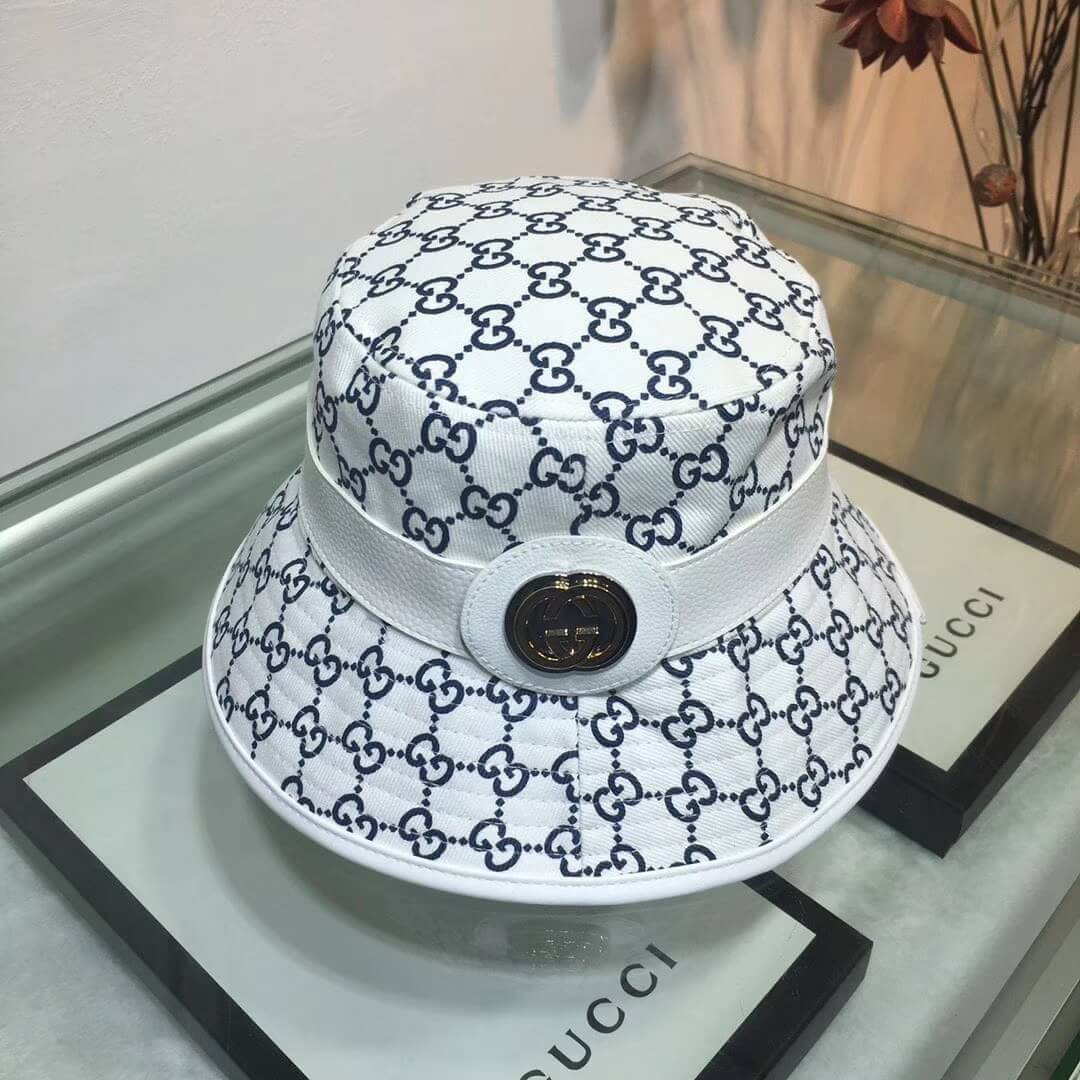 Gucci GG Canvas Bucket Hat With Double G 576587