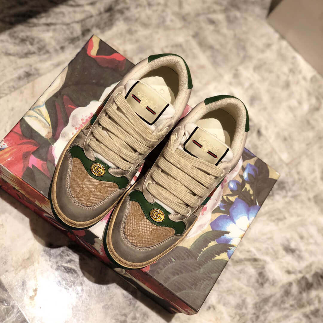 Gucci Screener Dirt Leather Sneaker 570443 Green