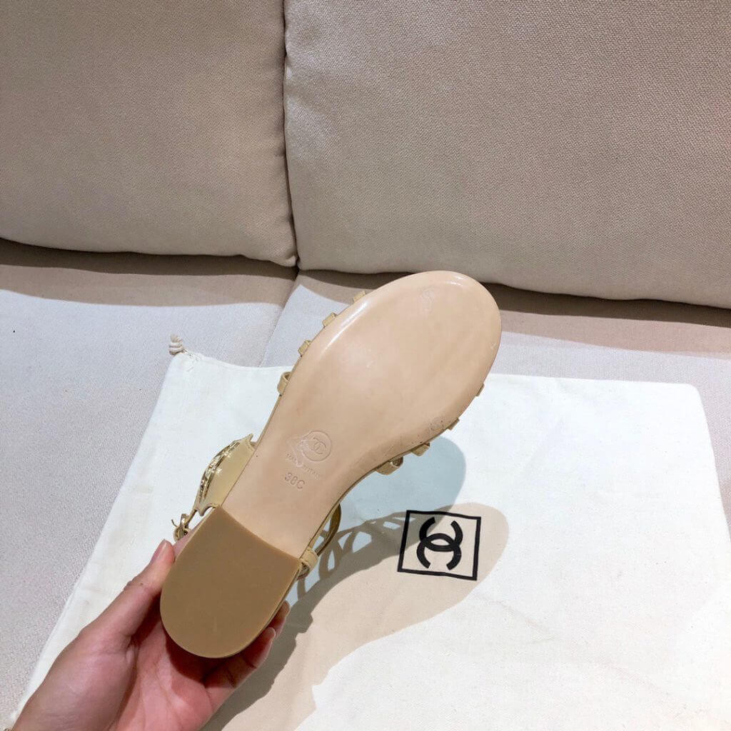 Chanel Lambskin CC Logo Sandals G36958