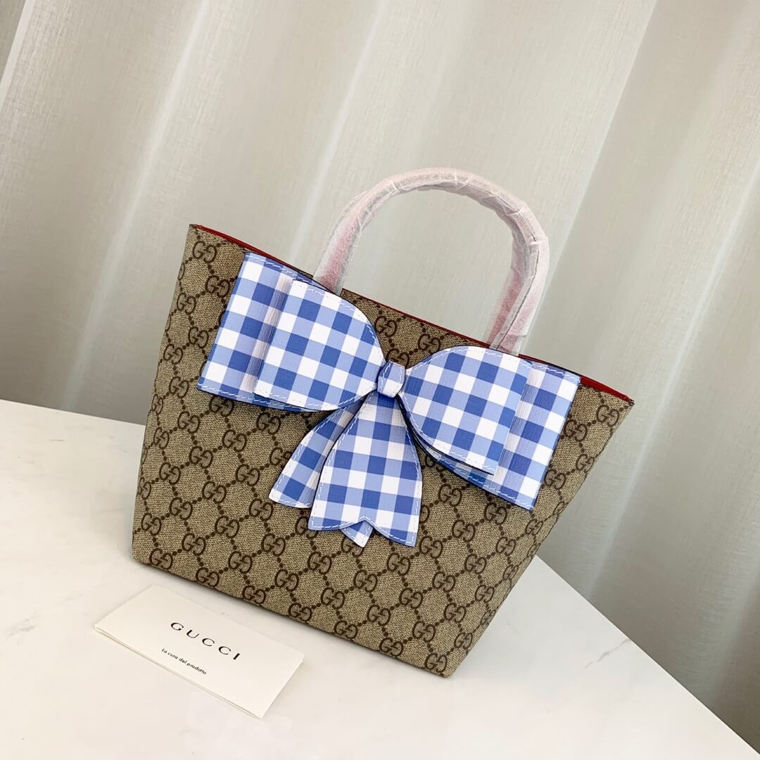 Gucci Childrens GG Supreme Rainbow Bow Tote 501804