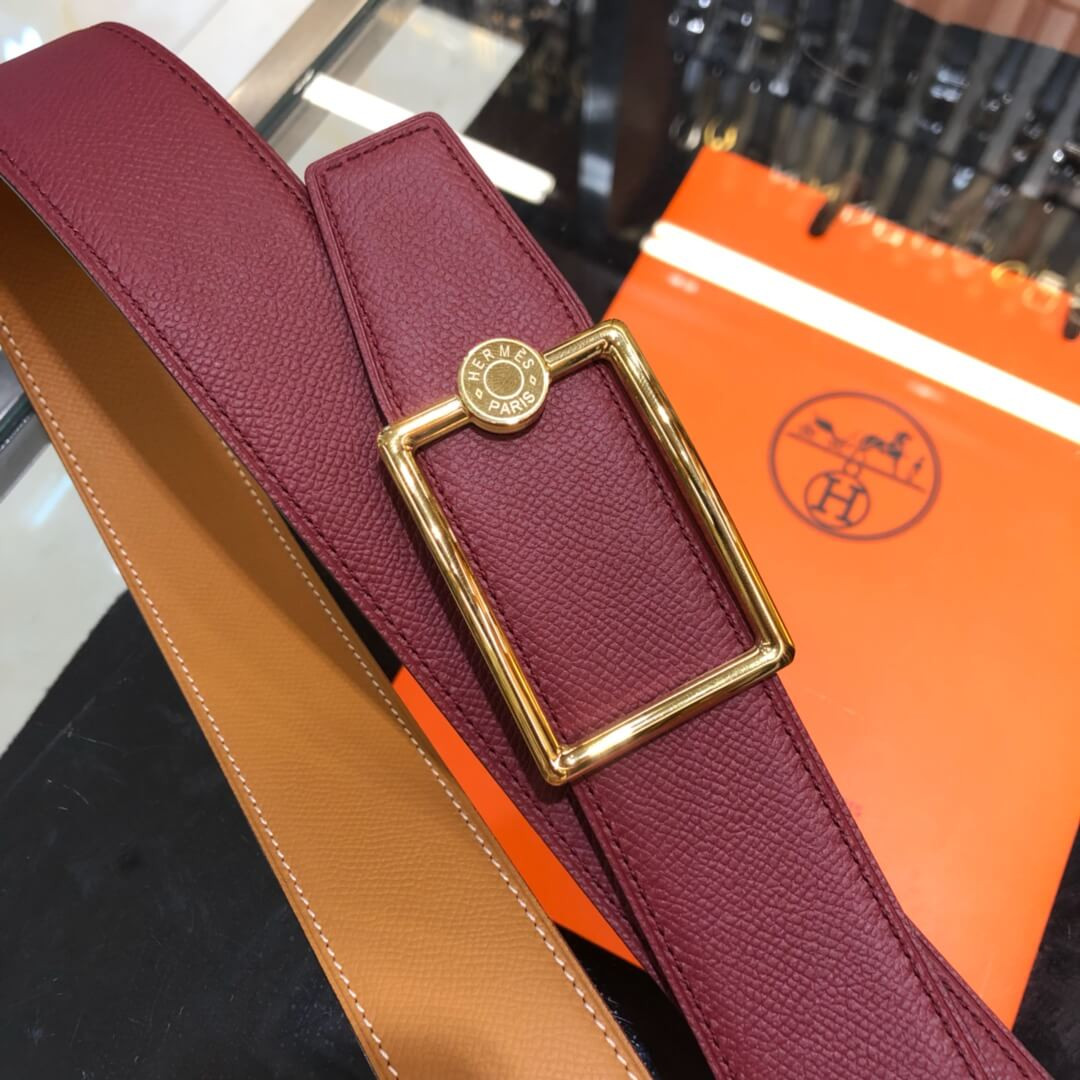 Hermes Oscar Buckle & Reversible Leather Belt 38mm H074561