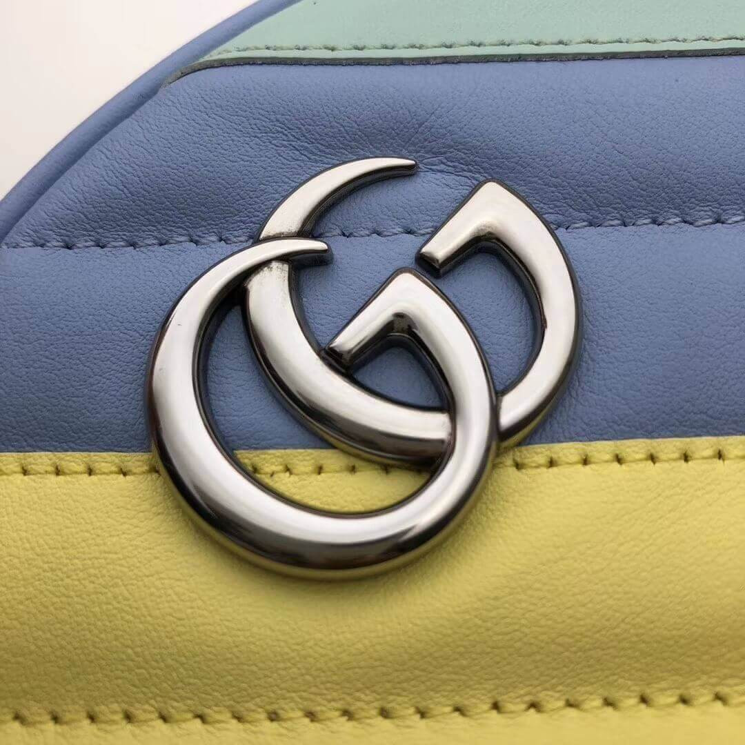 Gucci GG Marmont Mini Round Shoulder Bag In Pastel And Rainbow 550154