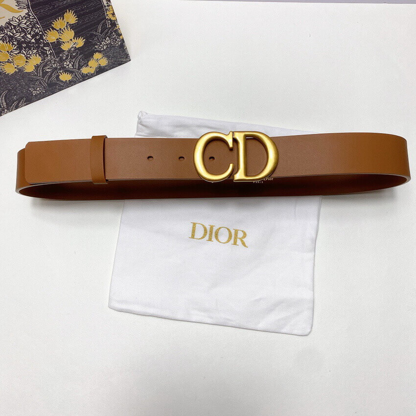 Christian Dior Saddle 3.4cm Belt Brown
