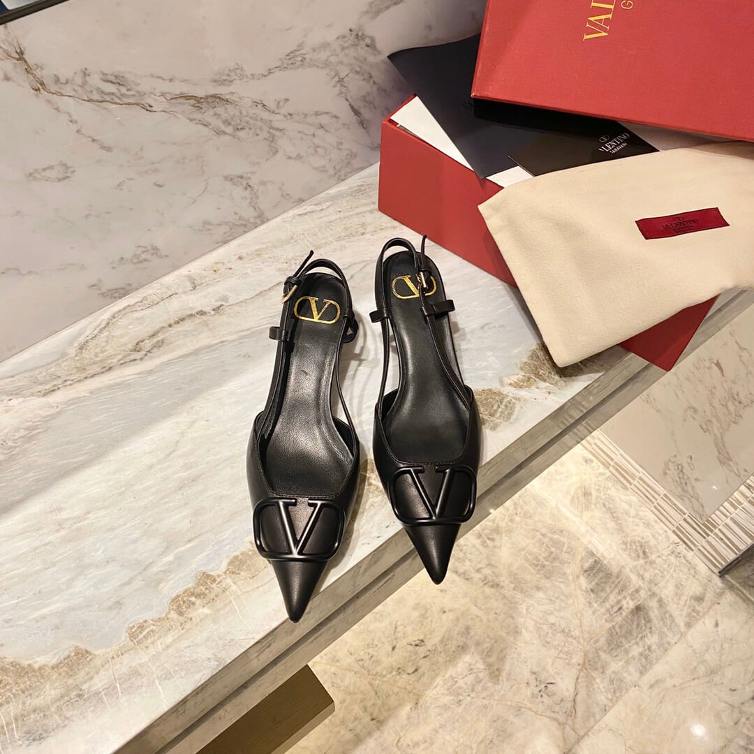 Valentino Garavani Vlogo Calfskin Slingback Pump 50mm SW2S0Q71