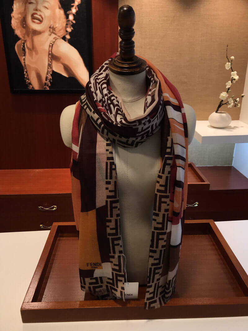 Fendi Multicolor Cashmere Scarf 245A