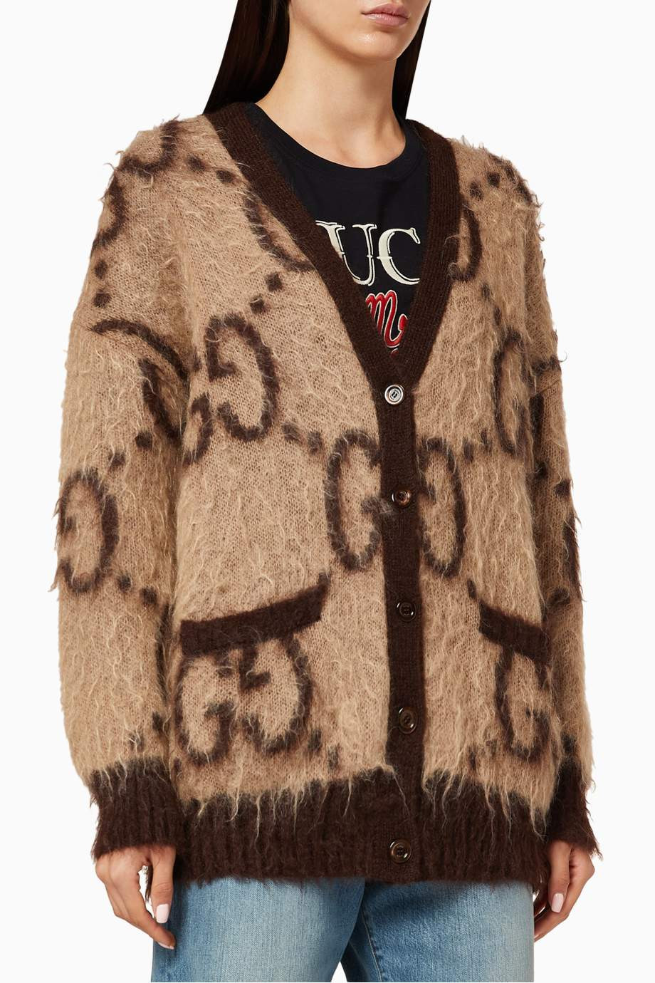 Gucci Reversible GG Mohair Wool Cardigan 635160