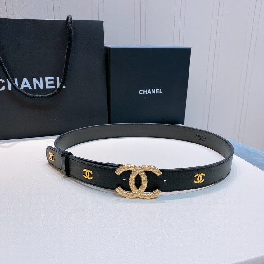 Chanel Calfskin CC Logo 3.0cm Belt 34168