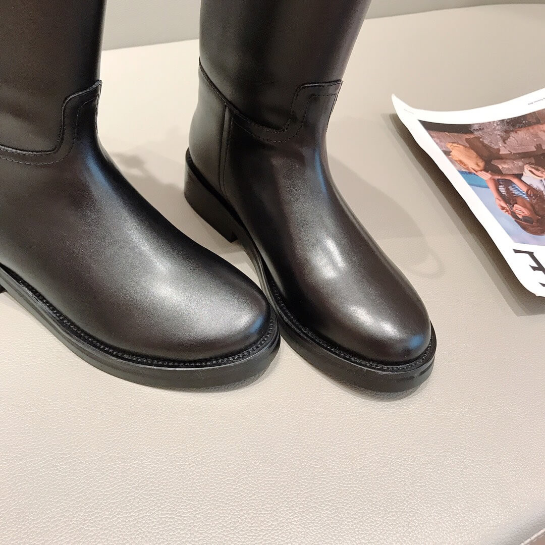 Ann Demeulemeester Riding Boots Vitello Lucido Nero 347336