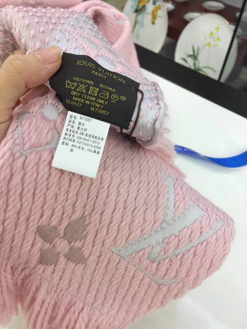 Louis Vuitton Logomania Rainbow Scarf M73057 Pink