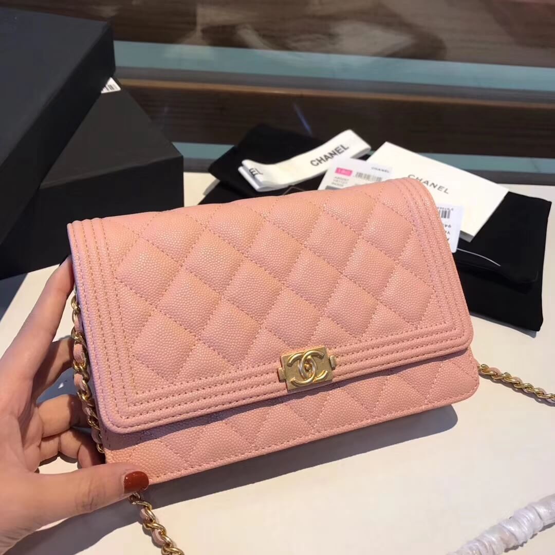 Chanel Quilted Caviar Leboy Woc Chain Bag 80287