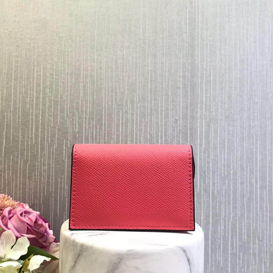 Christian Dior Grained Calfskin Saddle Flap Card Holder S5611