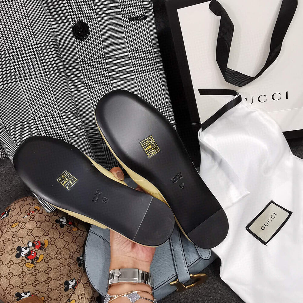 Gucci Leather Slipper 604075 Beige