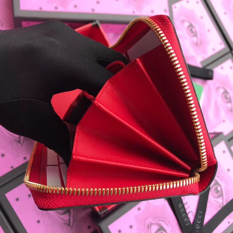 Gucci GG Blooms Supreme Zip Around Wallet 404071 Blue