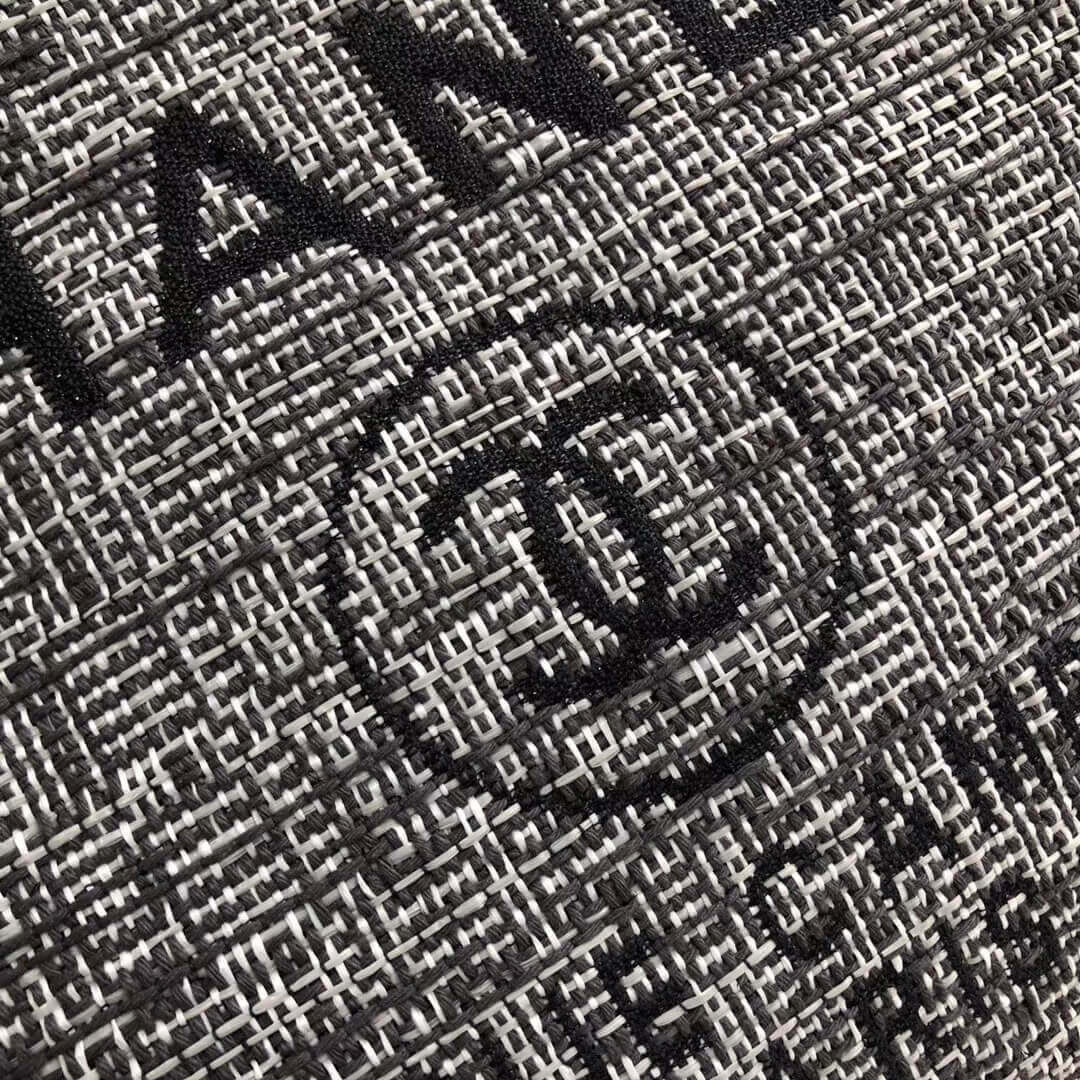 Chanel Deauville Tote 38cm Canvas Bag A66941 Charcoal Jacquard