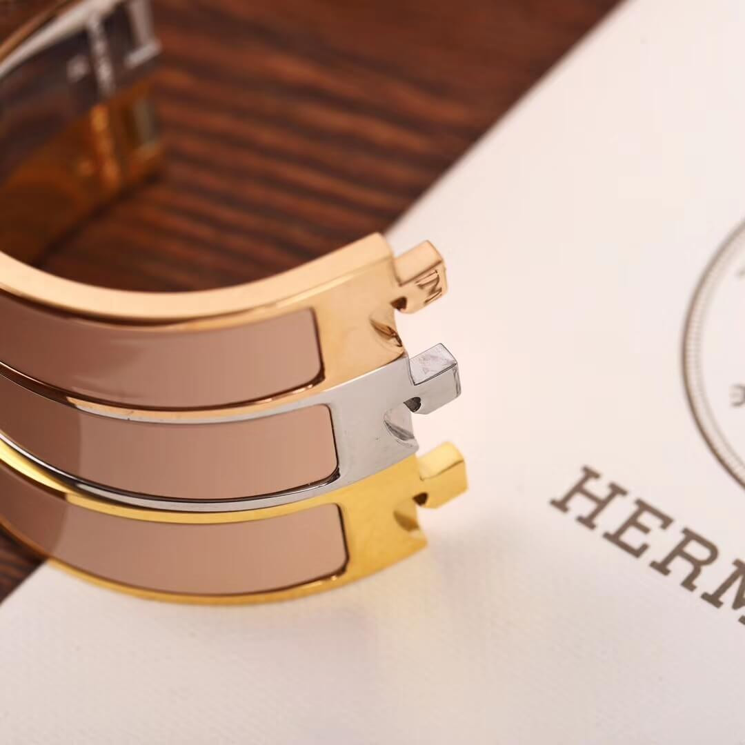 Hermes Narrow Clic H Bracelet Light Pink