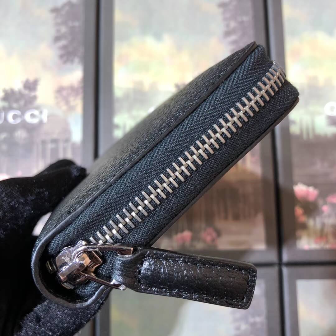 Gucci Leather Stripe Zip Around Wallet 459138