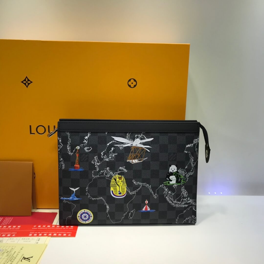 Louis Vuitton Damier Graphite Pochette Voyage MM N40205