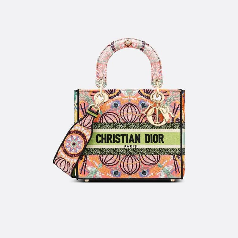 Dior Medium Lady D-Lite Multicolor Dior In Lights Embroidery M0565