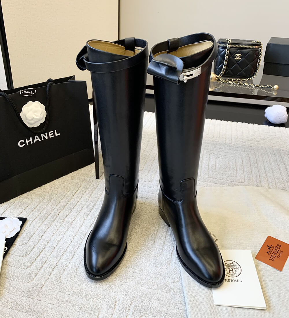 Hermes Box Calfskin Equestrian Jumping Boots H202256