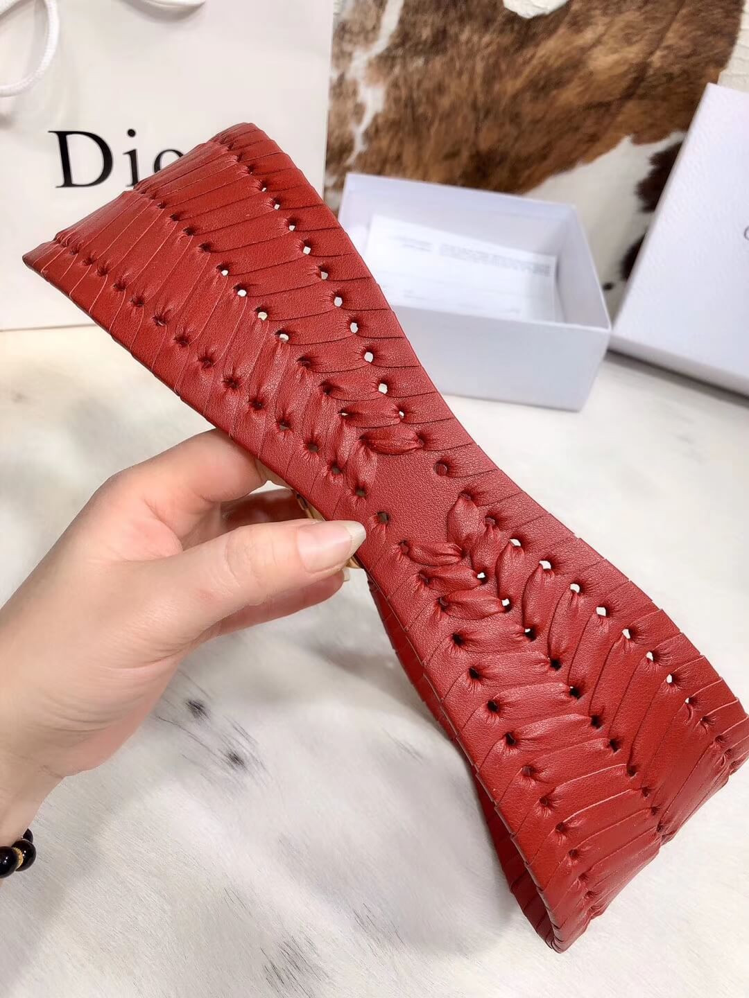 Christian Dior Black 30 Montaigne Calfskin Belt B0047