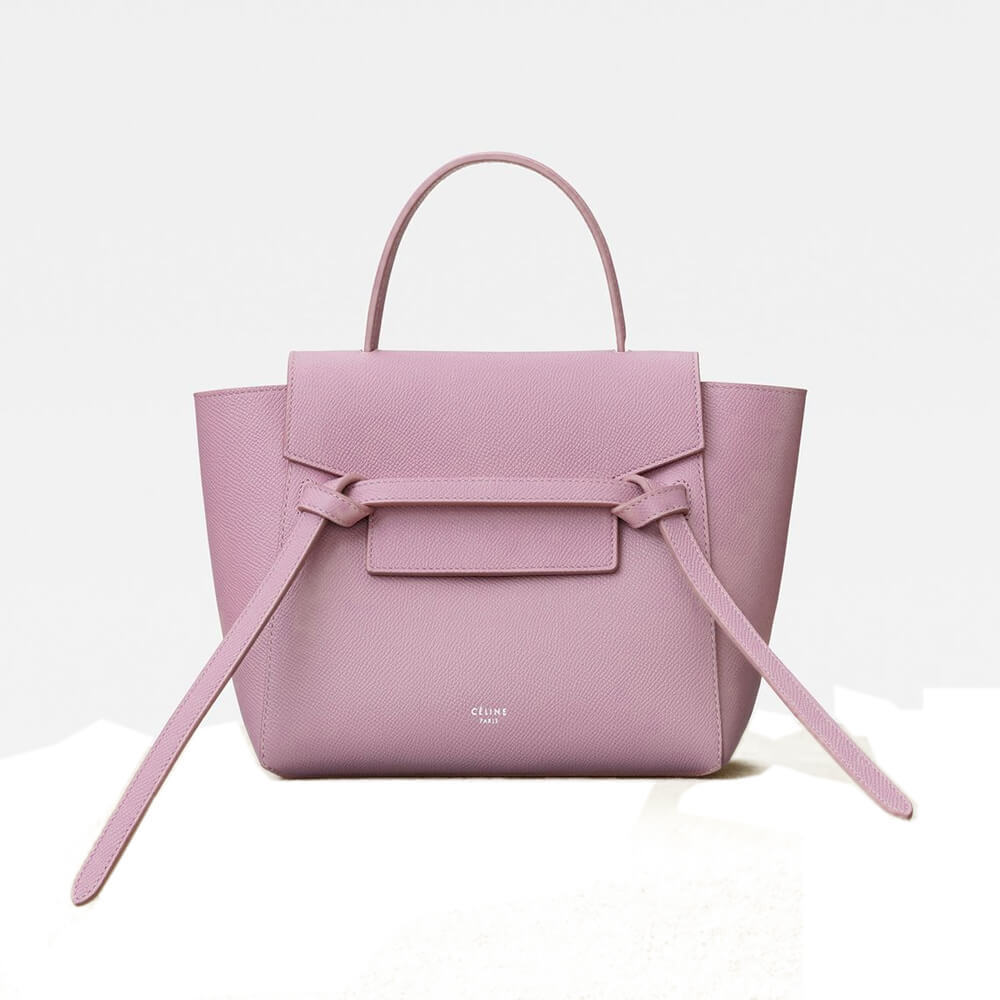 Celine Micro Belt Bag In Grained Calfskin 189153 Pink