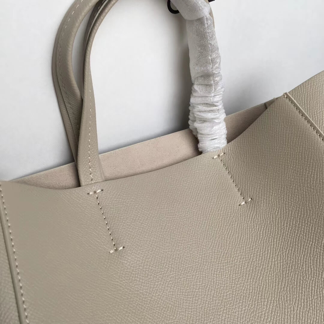 Celine Small Cabas In Grained Calfskin 189813 Beige/Light Blue