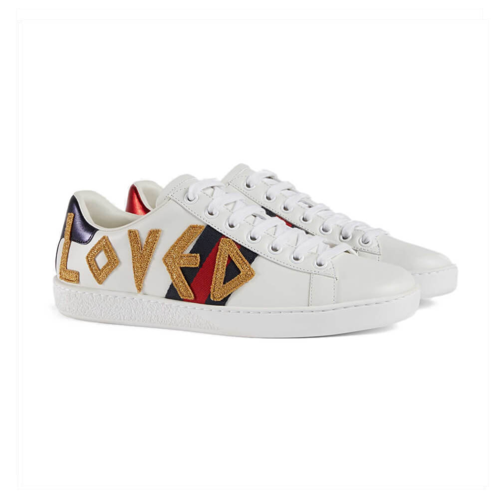 Gucci Ace "Loved" Embroidered Sneaker 505328