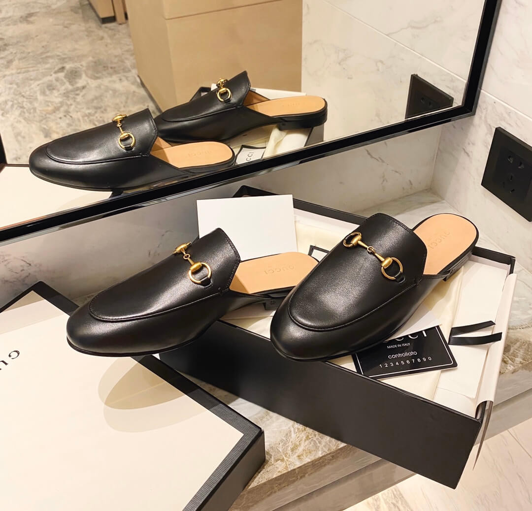 Gucci Princetown Leather Slipper 423513 Black