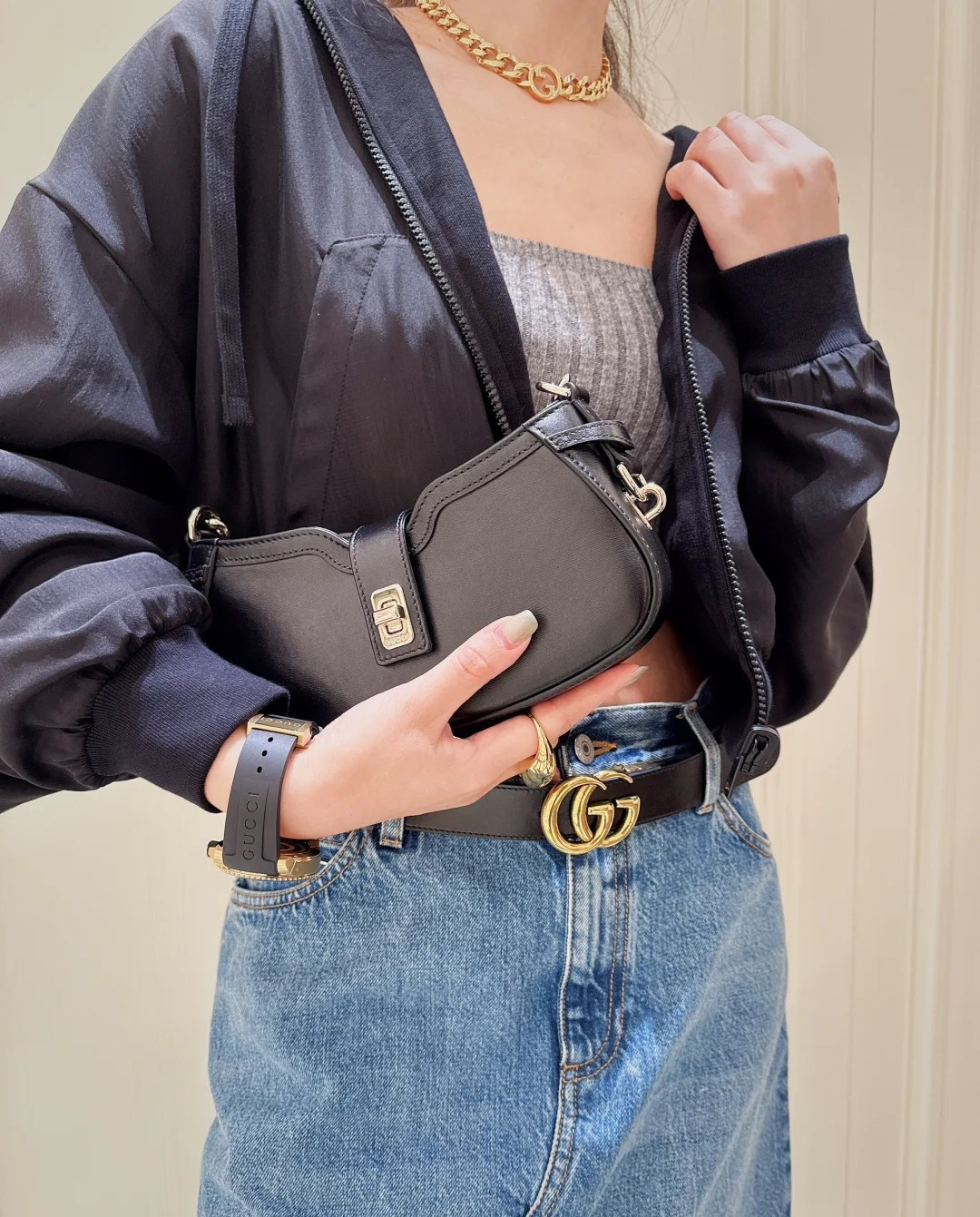 Gucci Moon Side Mini Shoulder Bag Smooth Leather 786015