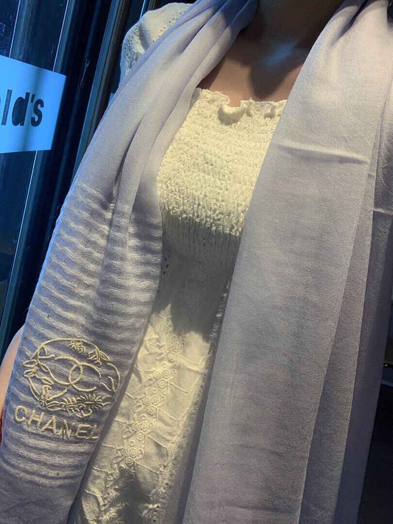 Chanel Cashmere CC Scarf A0340